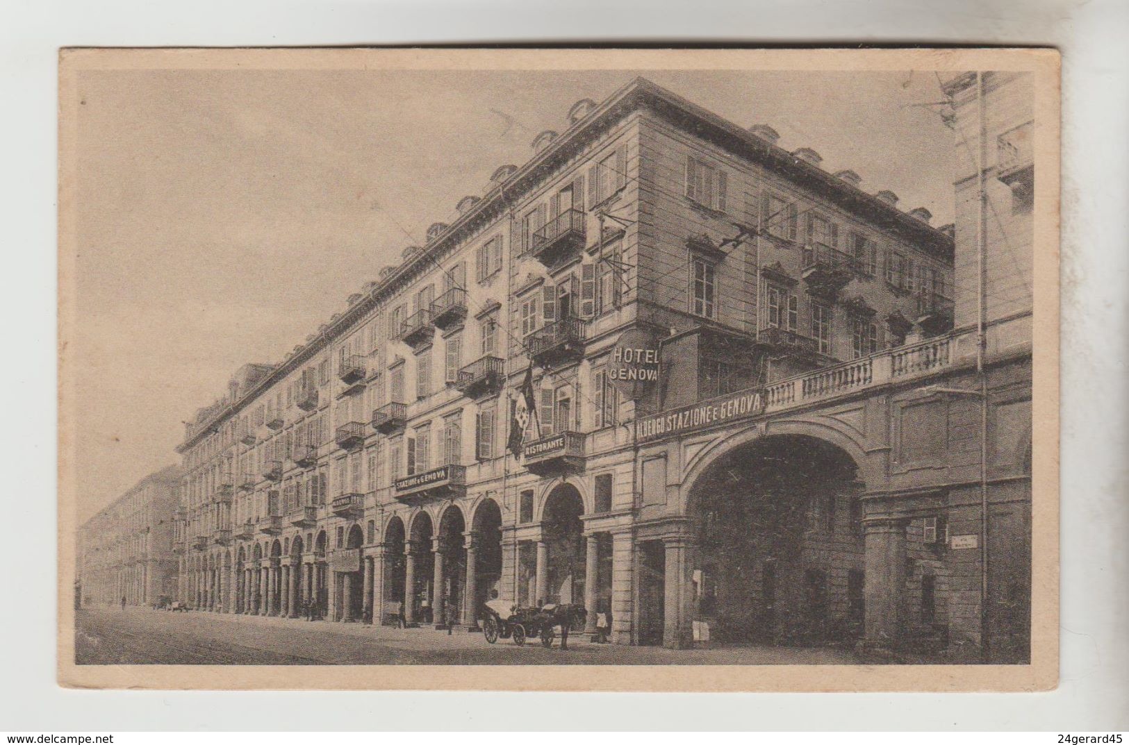 CPSM TORINO (Italie-Piémont) - Hôtel Stazione E Genova Via Sacchi 14, Propriétaire B. CORGIAT - Wirtschaften, Hotels & Restaurants