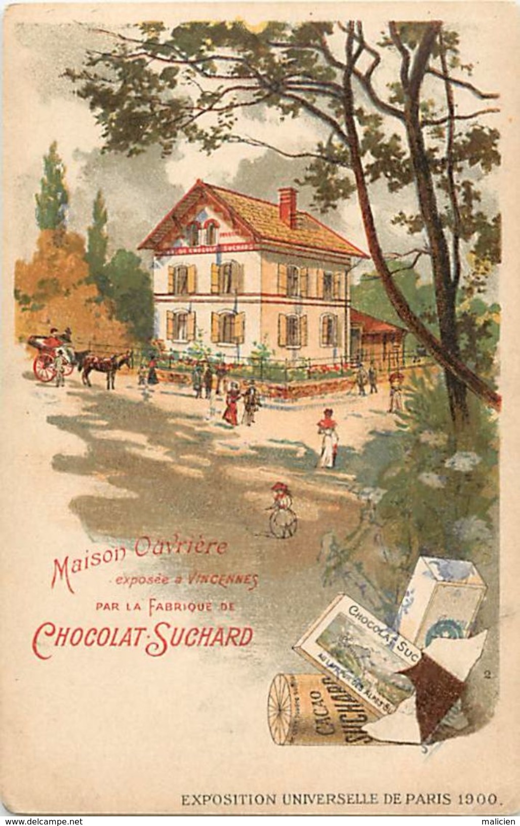 - Themes -ref-MA64- Paris - Exposition Universelle 1900 - Maison Ouvriere  Exposee A Vincennes Par Le Chocolat Suchard - - Publicité