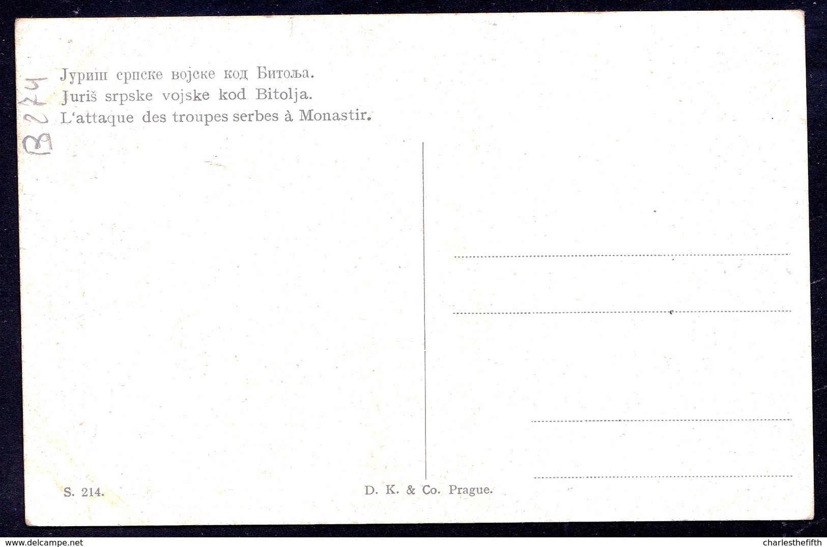 Carte Litho - SERVIE - SERBIA -- L'ATTAQUE DES TROUPES SERBES A MONASTIR - Serbie