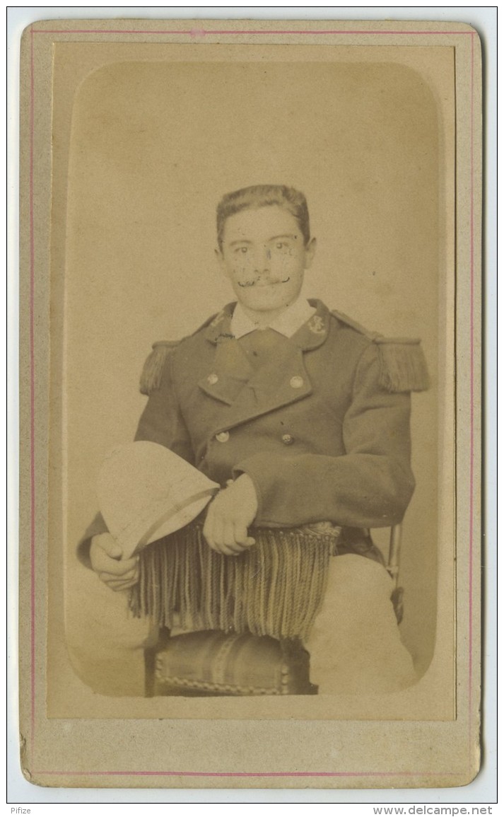 CDV Militaire 1880-90 . Cousin D'Henri Guignard Mort Aux Colonies . Coloniale . - Anciennes (Av. 1900)