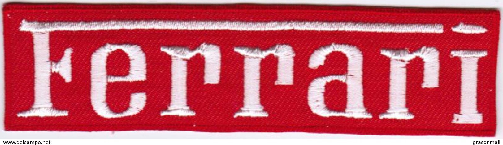 Ferrari Text Logo #WTR Motor Company Automaker Car Racing Iron On Embroidered Patch - Patches