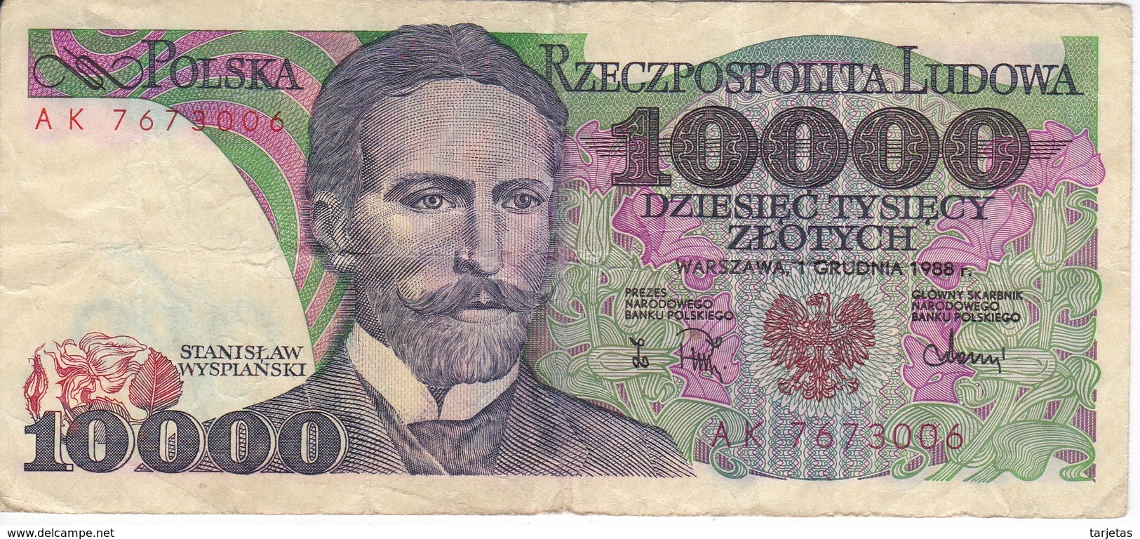 BILLETE DE POLONIA DE 10000 ZLOTYCH  AÑO 1988  (BANKNOTE) - Polonia