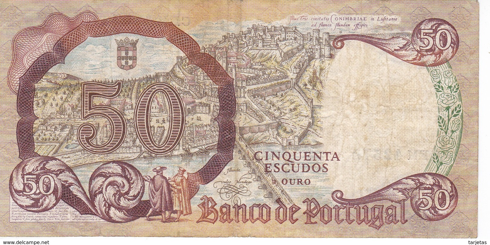 BILLETE DE PORTUGAL DE 50 ESCUDOS DEL AÑO 1964 DIFERENTES FIRMAS   (BANKNOTE) - Portugal