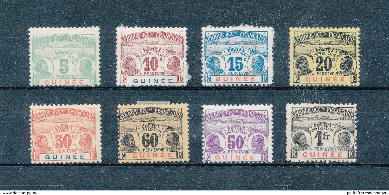 GUINÉE Française 1906 - Timbres Taxe Yvert 8/15 Neufs * Avec Charnières MLH - Neufs