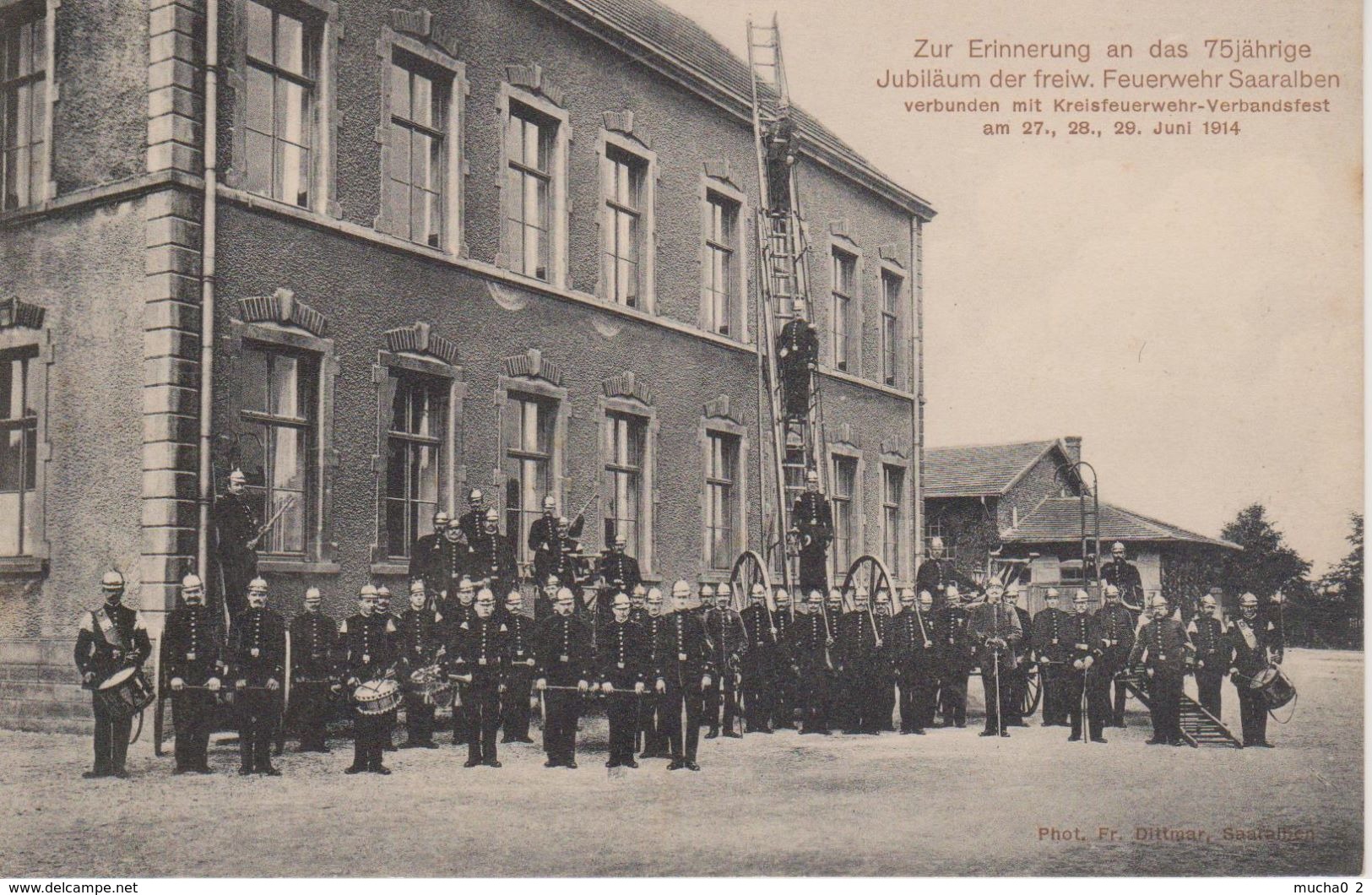 57 - SARRALBE - MANIFESTATION DES POMPIERS 75° ANNIVERSAIRE - SUPERBE CARTE RARE - Sarralbe