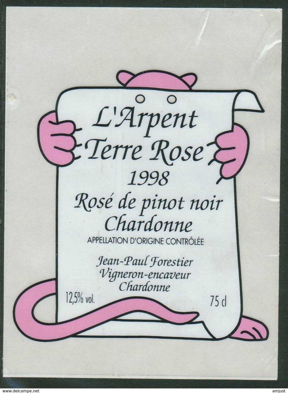 Rare // Etiquette // Rosé De Pinot Noir 1998. Jean-Paul Forestier Chardonne, Vaud, Suisse - Autres & Non Classés