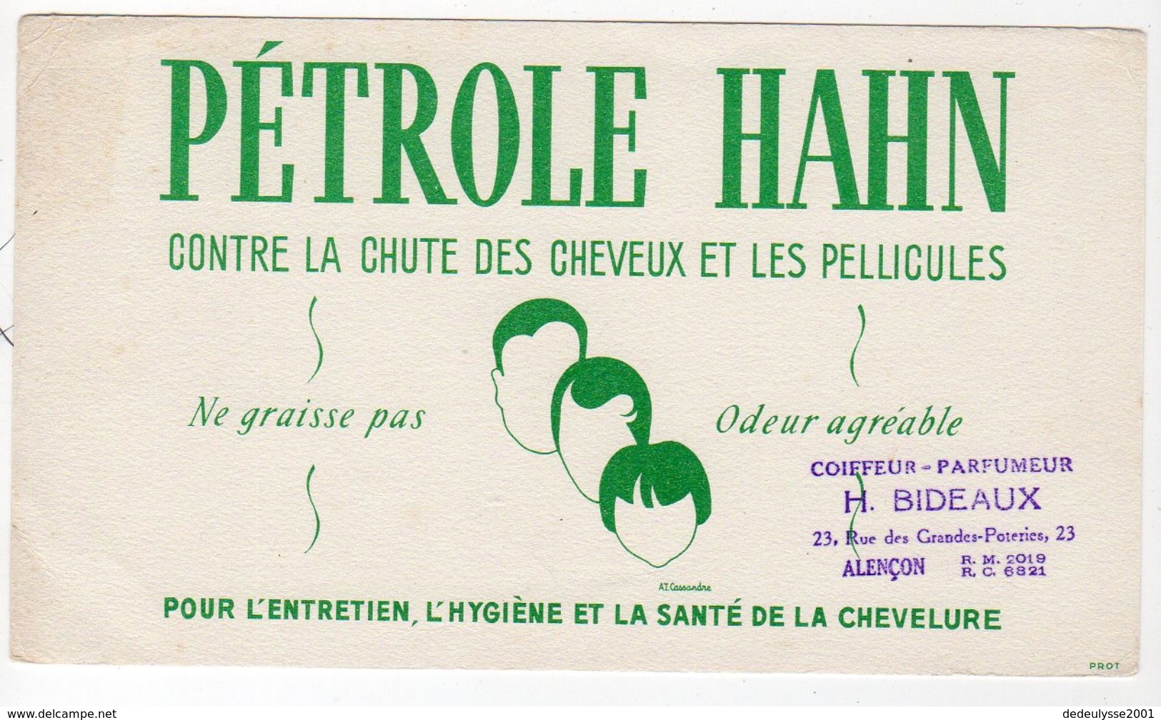 Oct17   79975     Buvard    Pétrole Hahn   Coiffeur Bideaux  Alençon - Parfums & Beauté