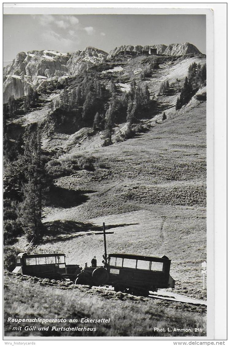 AK 0780  Raupenschlepperauto Am Eckersattel Mit Göll Und Purtschellerhaus - Verlag Ammon Um 1930-40 - Transporter & LKW