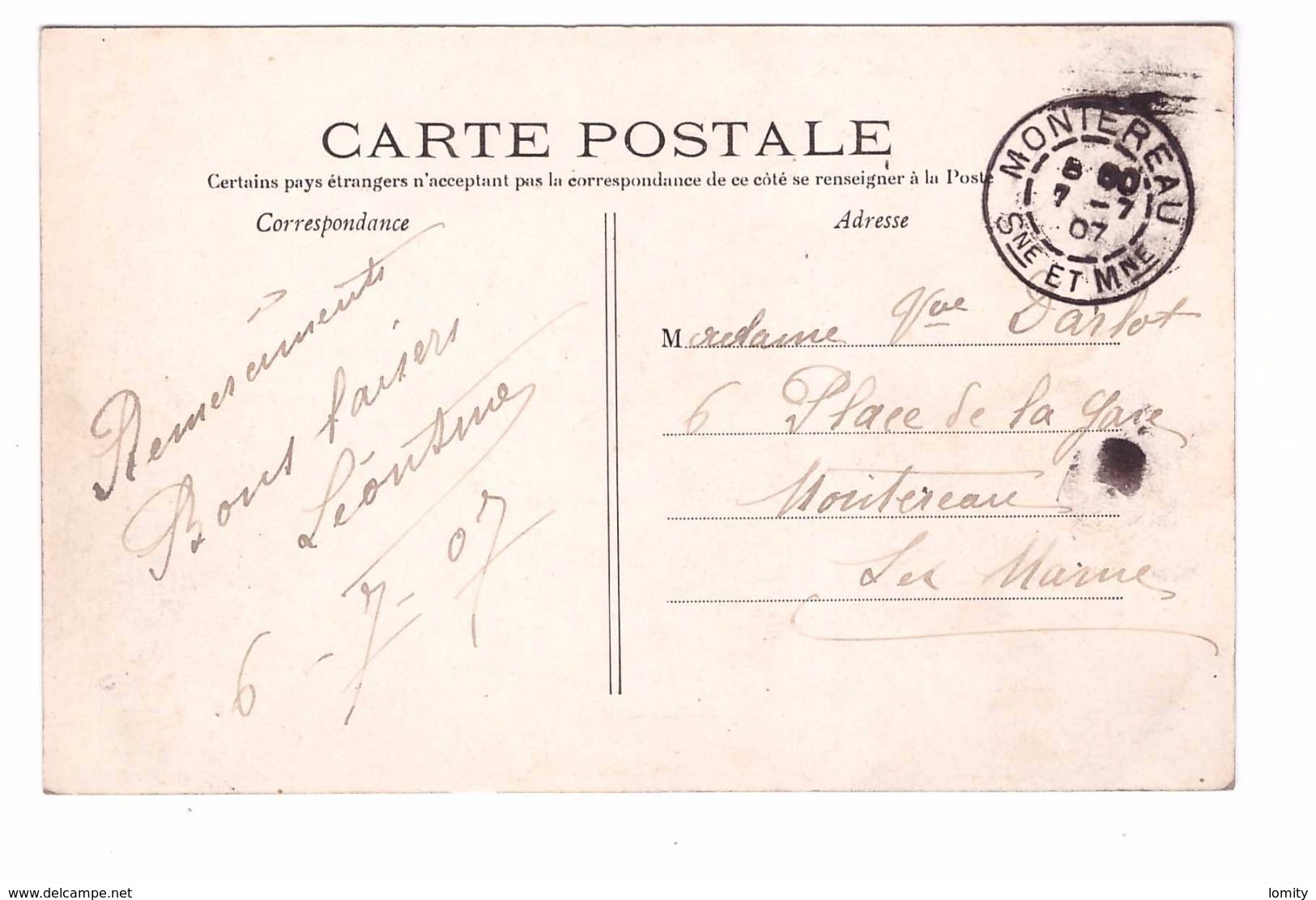 75 Paris Boulevard De La Madeleine Attelage Cpa Animée Cachet 1907 - Autres & Non Classés