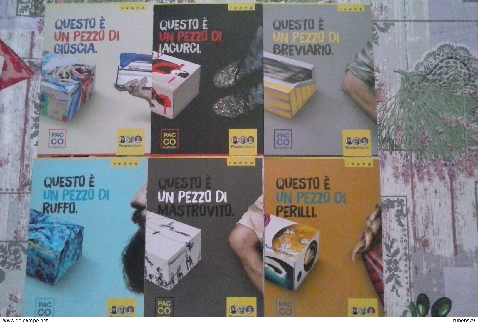 LOTTO CARTOLINE UFFICIALI DI POSTE ITALIANE SERIE PACCO D'ARTISTA CON ANNULLI ROMAFIL 2014 - Poste & Postini