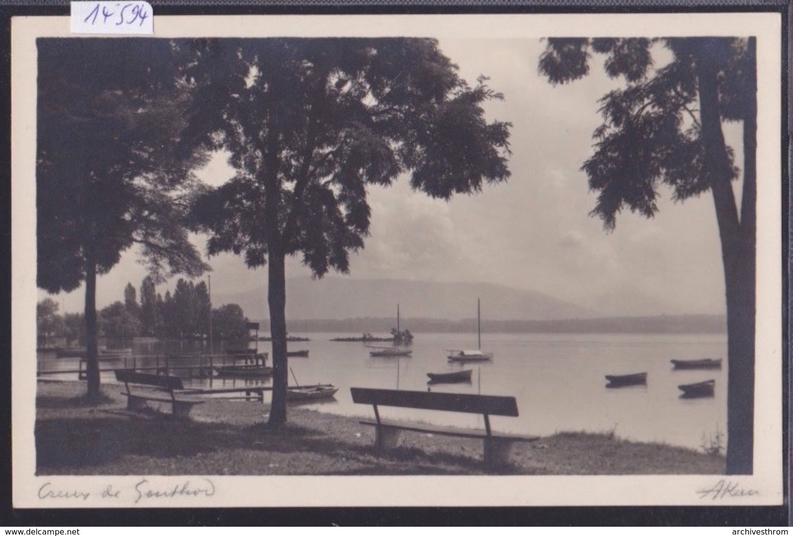 Genève Canton - Genthod - Photo Des Barques Au Creux De Genthod, Signée A. Kern (14'594) - Genthod