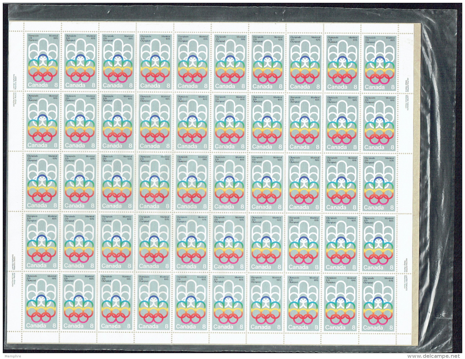 1973  Montreal Olympic Games - Games Symbol  Sc 623-4  Complete Sheets Of 50 In Original Packaging - Hojas Completas