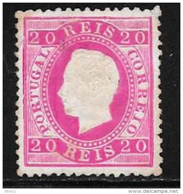 Portugal, Scott # 40 Mint Hinged King Luiz, 1884, CV$325.00, Thin And Emboss Separation - Unused Stamps