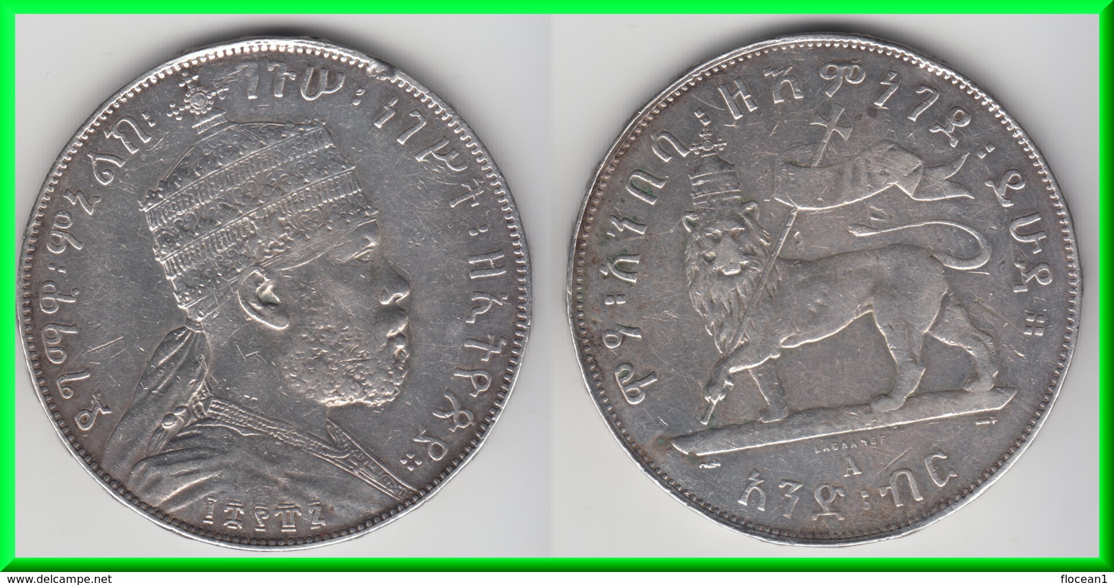 **** ETHIOPIA - ETHIOPIE - BIRR EE 1887 (1894) MENELIK II - ARGENT - SILVER **** EN ACHAT IMMEDIAT !!! - Ethiopie