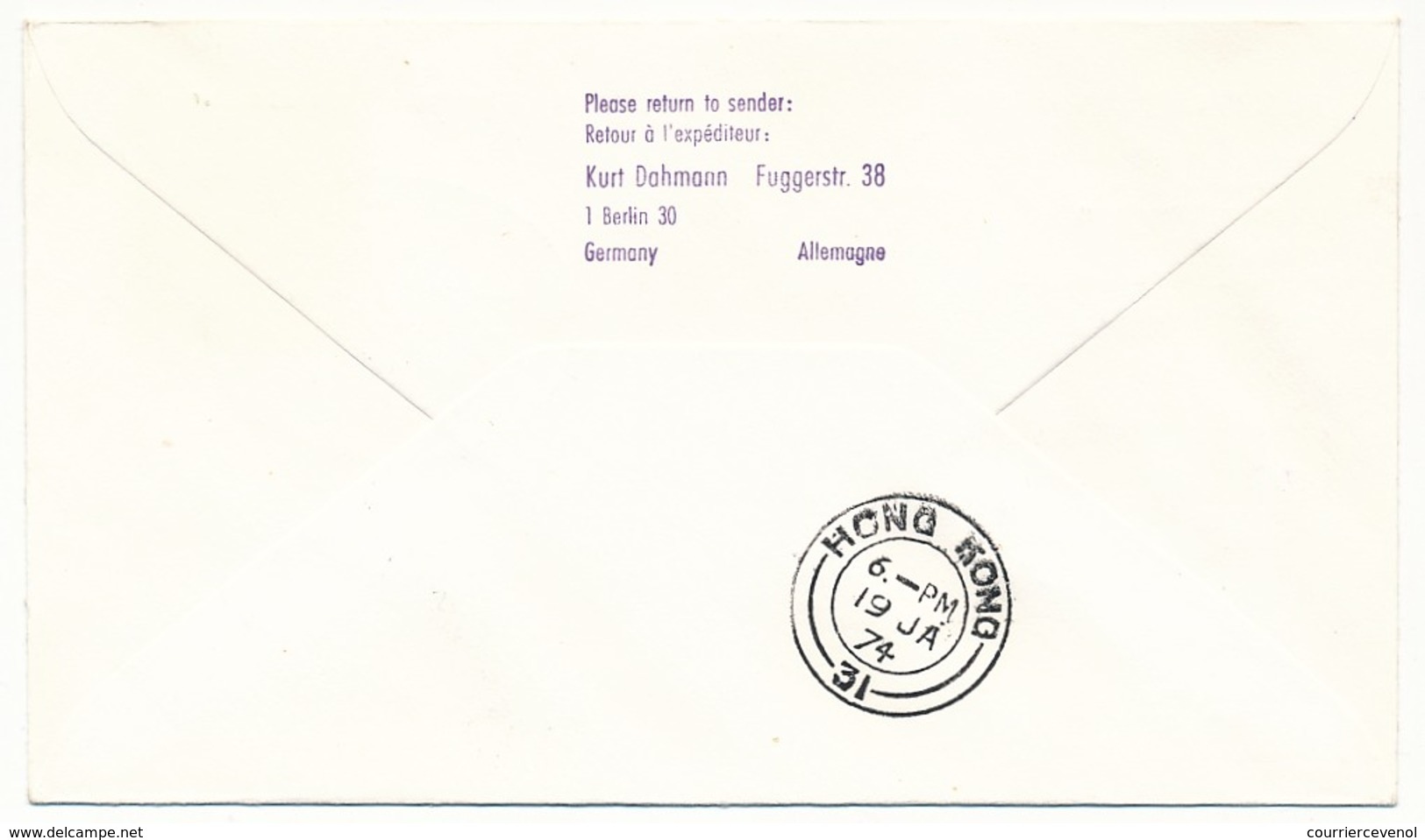 ALLEMAGNE - Enveloppe Premier Vol Lufthansa LH 642 - FRANCFORT => HONGKONG 1974 - Andere & Zonder Classificatie