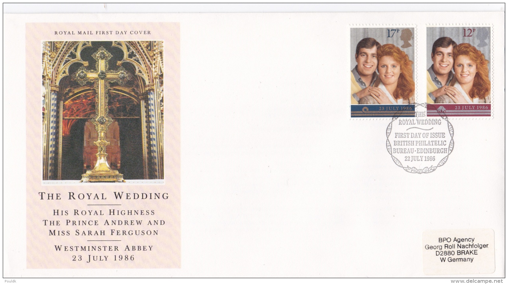 Great Britain FDC 1986 Royal Wedding Prince Andrew And Sarah Ferguson  (DD7-39) - 1981-1990 Decimal Issues