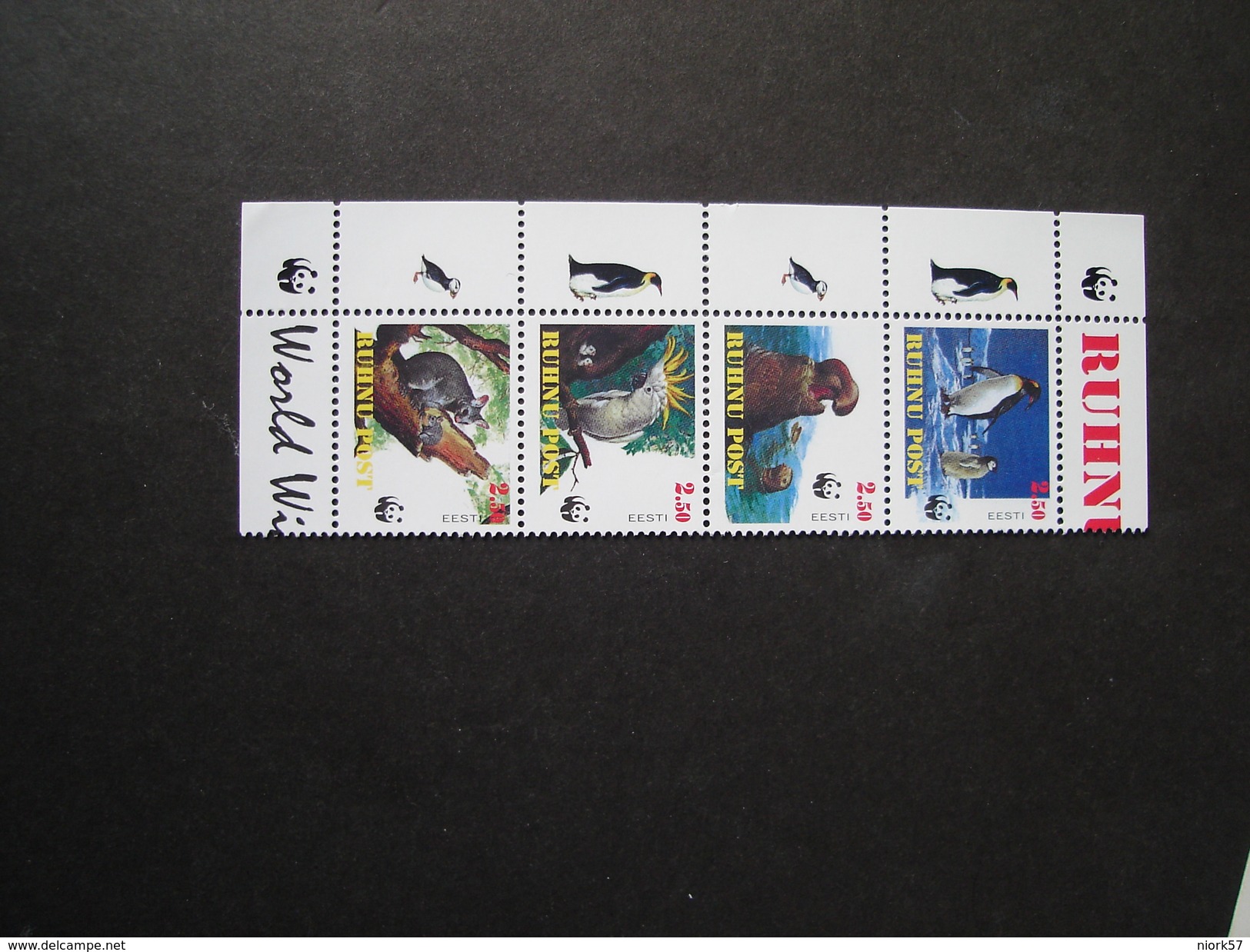 BUHNU POST  MINT SHEET WWF ANIMALS BIRDS - Unused Stamps