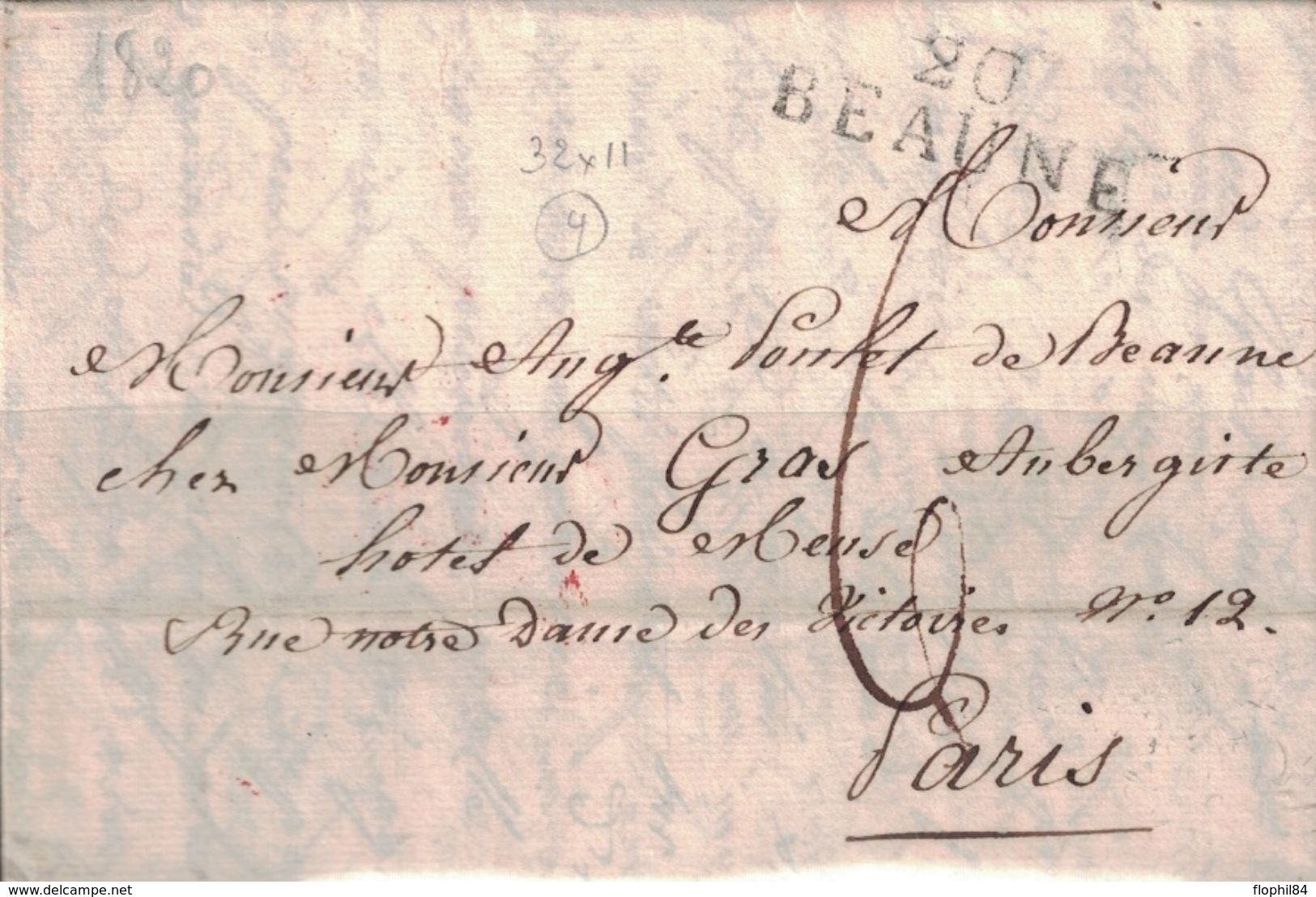 COTE D'OR - 20 BEAUNE - LETTRE DE BEAUNE LE 24 SEPTEMBRE 1820 - AVEC LONG TEXTE ET SIGNATURE (P1) - 1801-1848: Précurseurs XIX