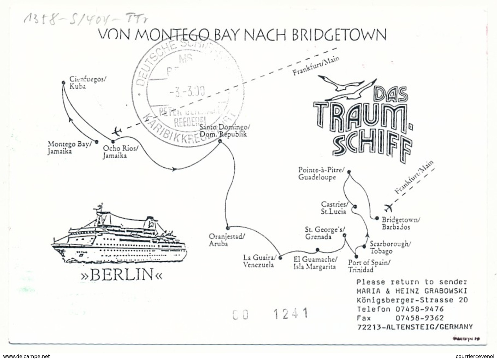 TRINIDAD - Affranchissement Oiseaux Sur CP - Circuit "das Traumshiff Berlin" 2000 - Nombreux Cachets - Trinité & Tobago (1962-...)