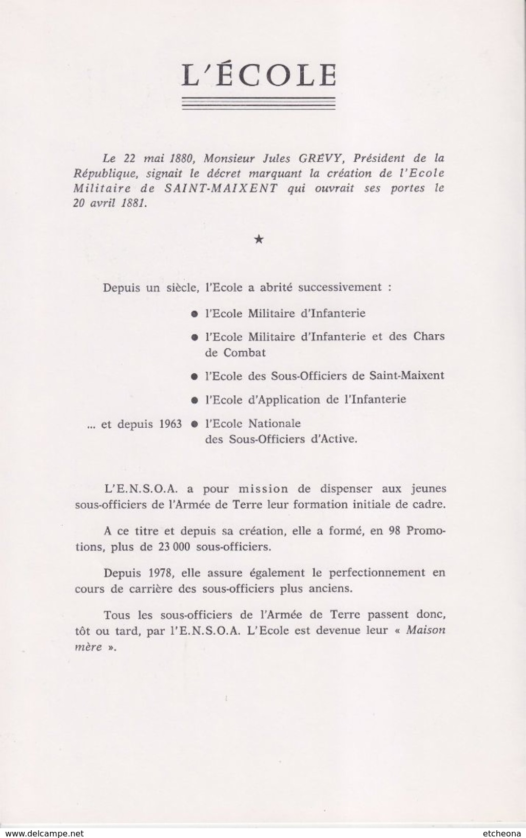 = Encart Centenaire De L'Ecole Militaire De Saint Maixent N°2140, 16-17 Mai 1981, ENSOA - Altri & Non Classificati