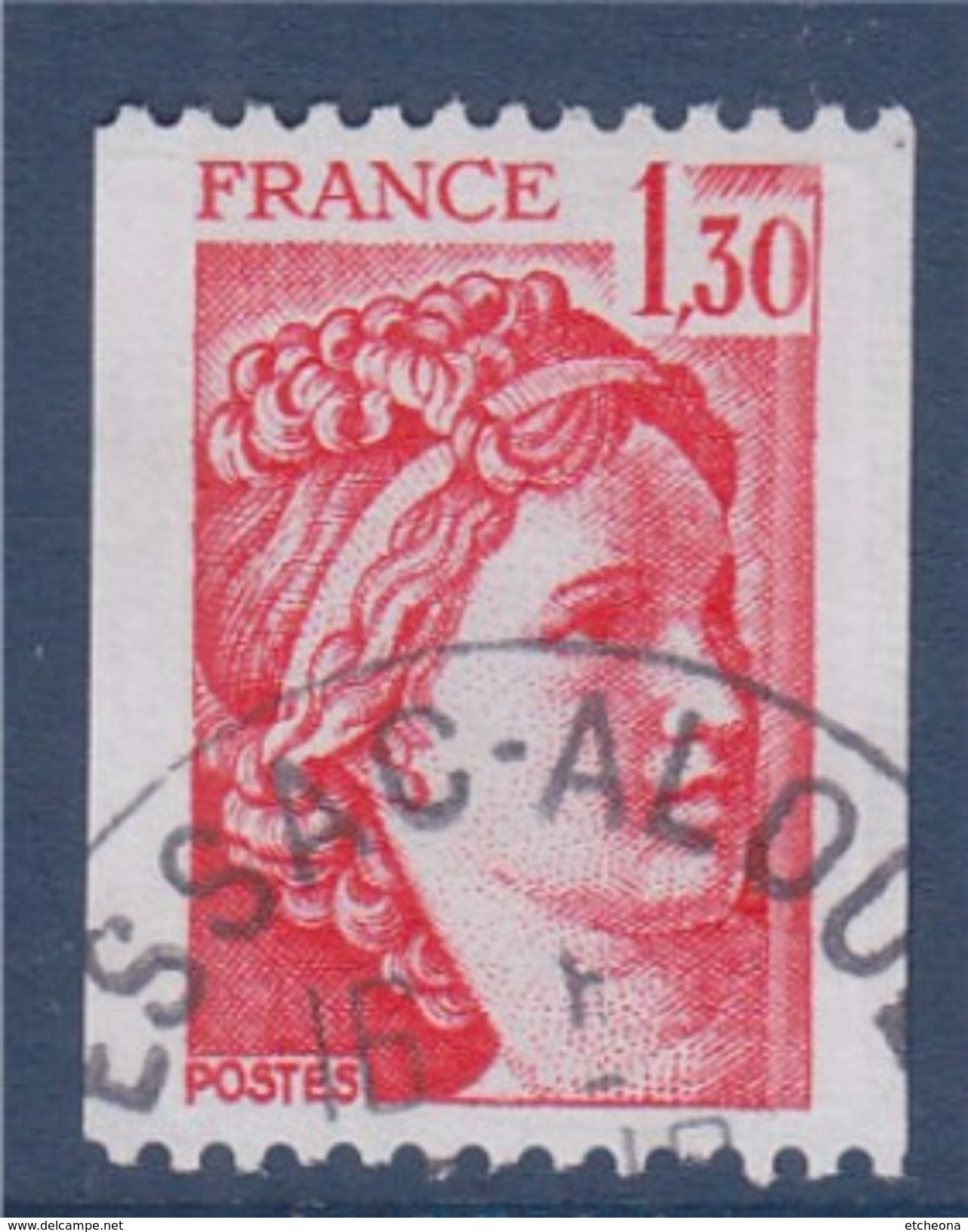 = Type Sabine De Gandon  1.30f  Rouge  De Roulette Oblitéré N°2063 - Coil Stamps