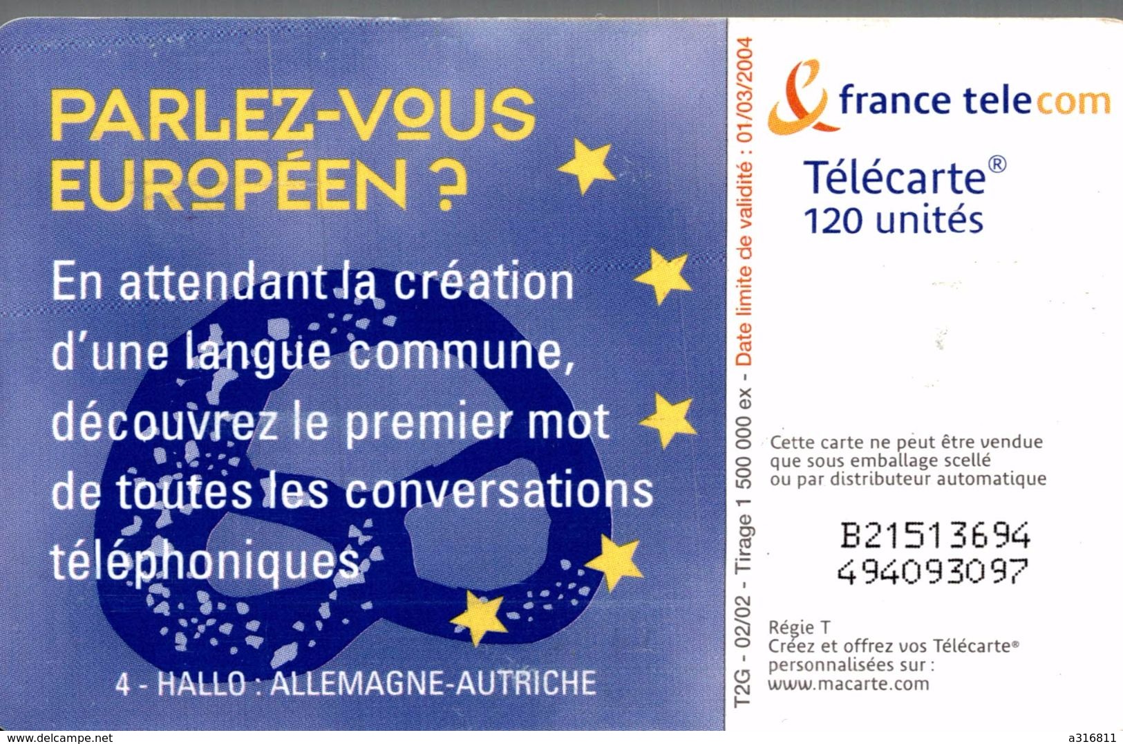 Parlez Vous Europeen - Telefoonkaarten Voor Particulieren