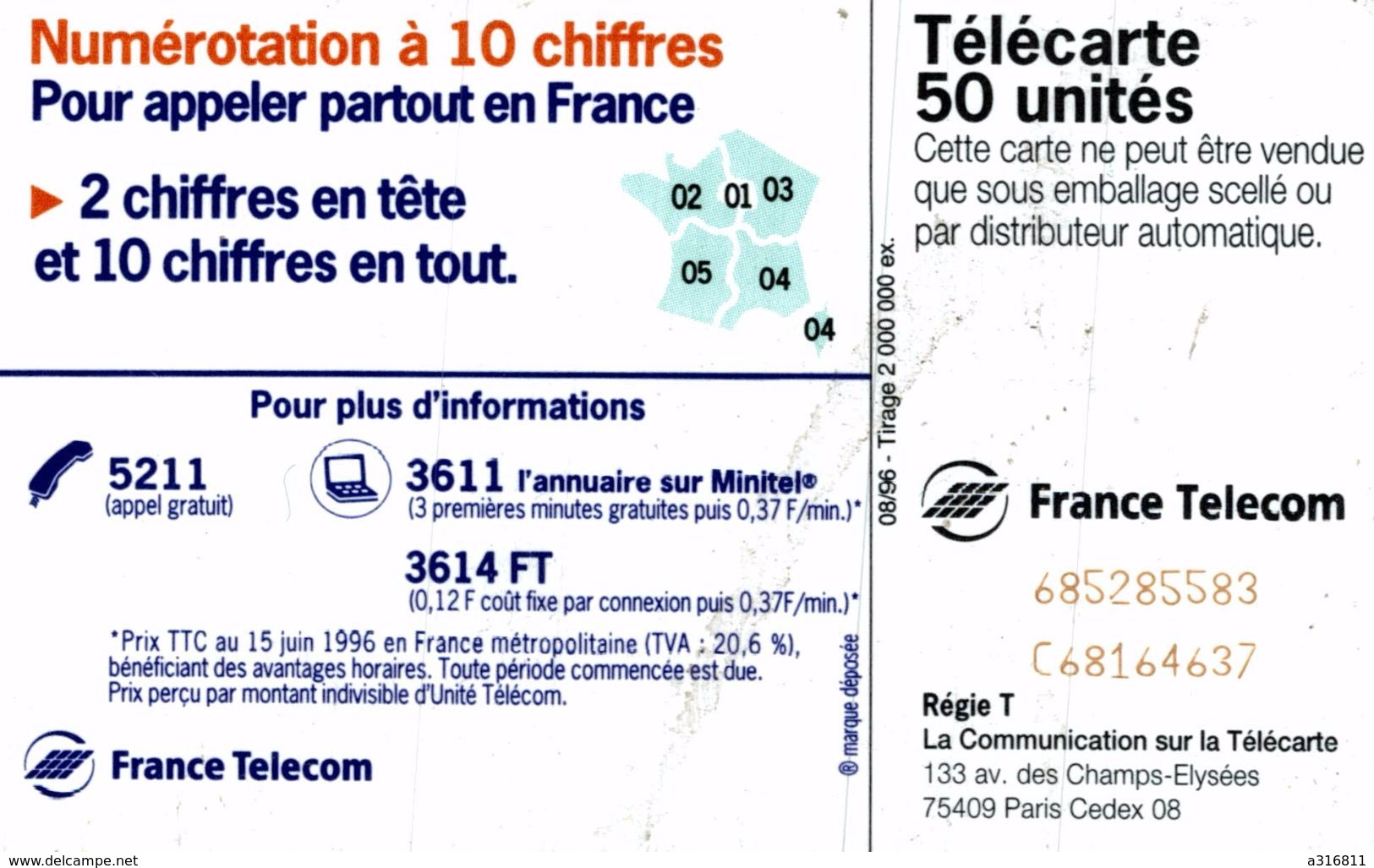 NUMEROTATIONA 10 CHIFFRES - Telefoonkaarten Voor Particulieren