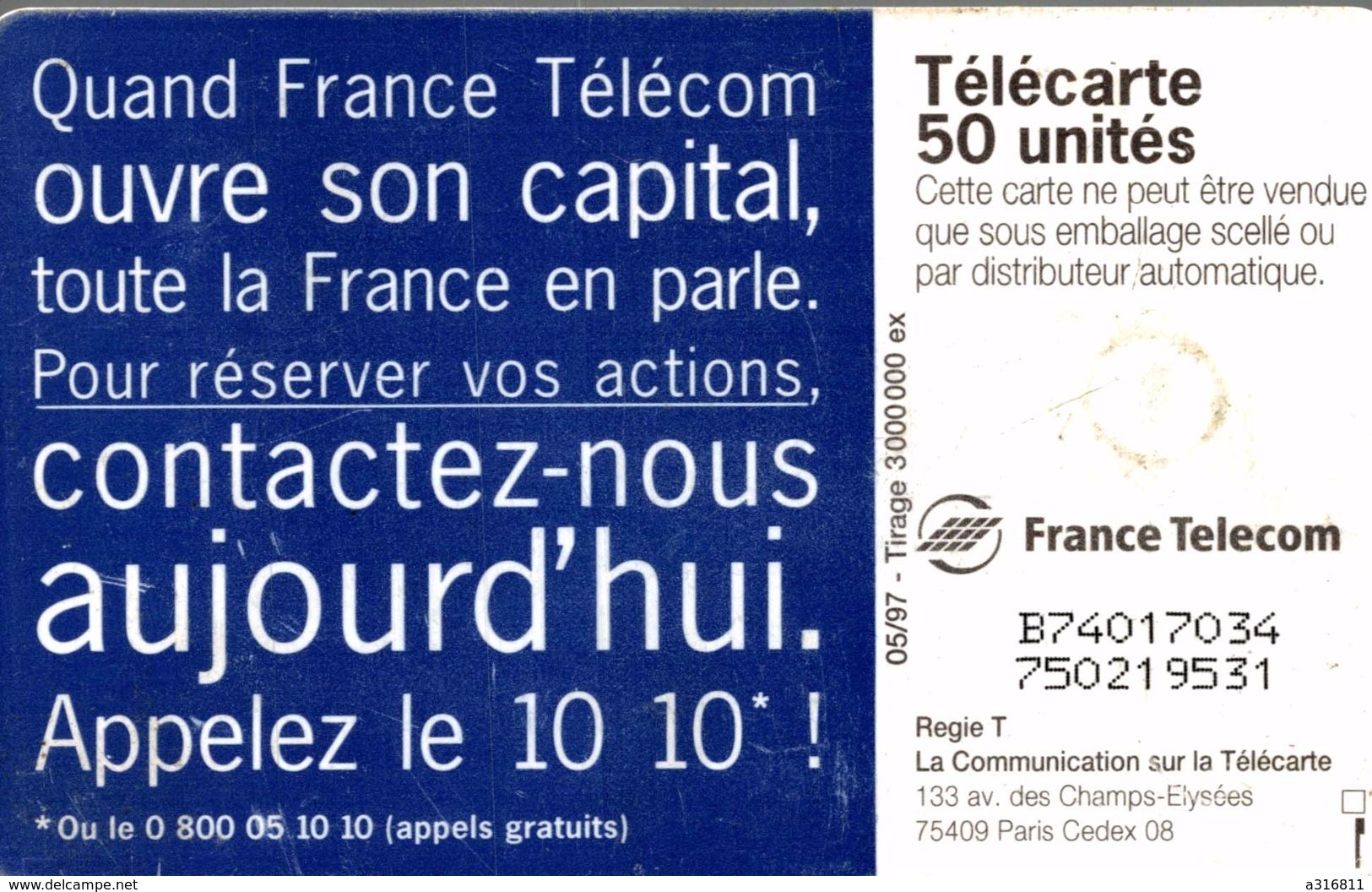 FRANCE TELECOM OUVRE SON CAPITAL - Telefoonkaarten Voor Particulieren