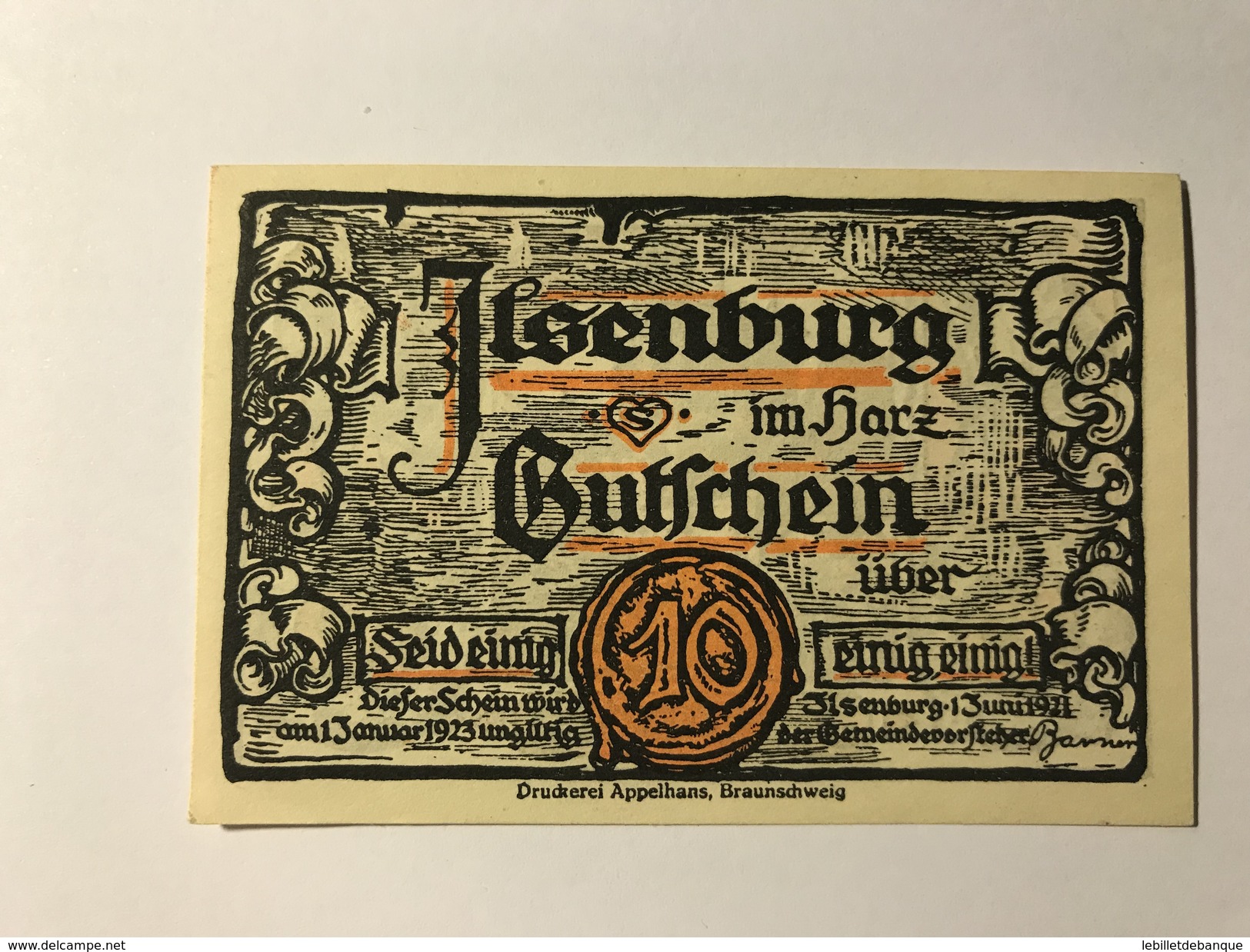 Allemagne Notgeld Ilsenburg 10 Pfennig - Collections