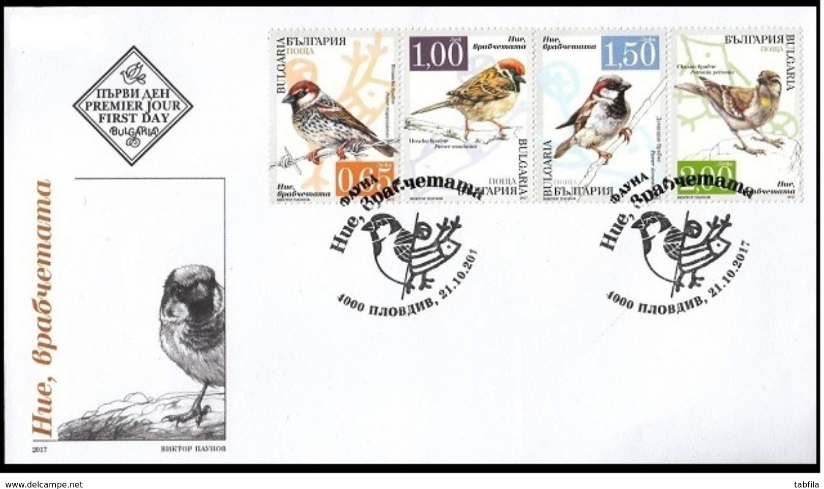 BULGARIA / BULGARIE - 2017 - Moineaux - Passeri - 4v - FDC - Sparrows