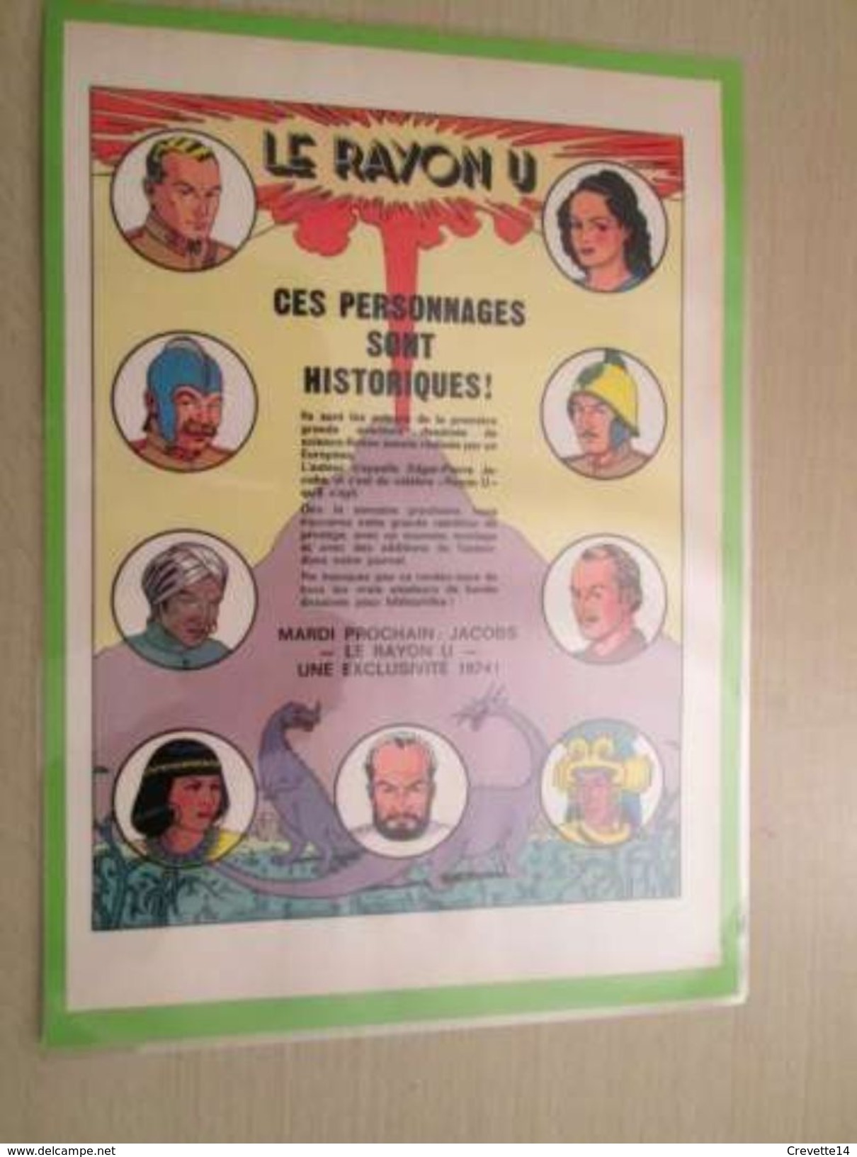 LE RAYON U E.P. JACOBS REEDITION DE 1974 ANNONCEE DANS TINTIN    -  Pour  Collectionneurs ... PUBLICITE  Page De Revue D - Jacobs E.P.