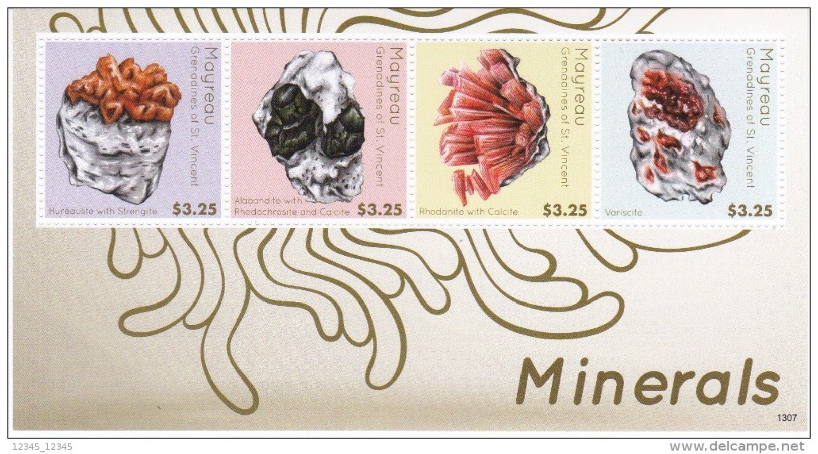 St. Vincent Mayreau 2013, Postfris MNH, Minerals - St.Vincent (1979-...)