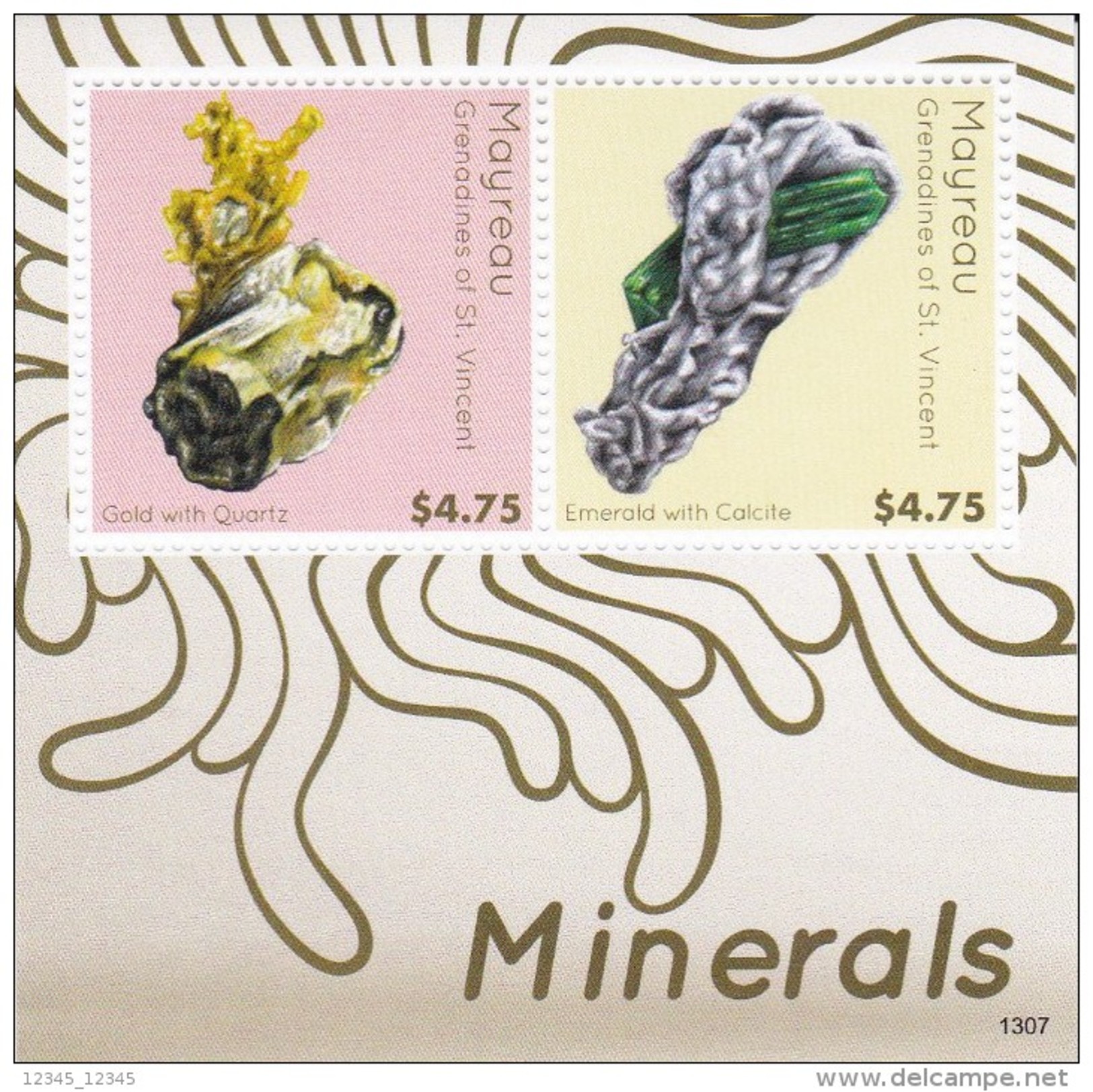 St. Vincent Mayreau 2013, Postfris MNH, Minerals - St.Vincent (1979-...)