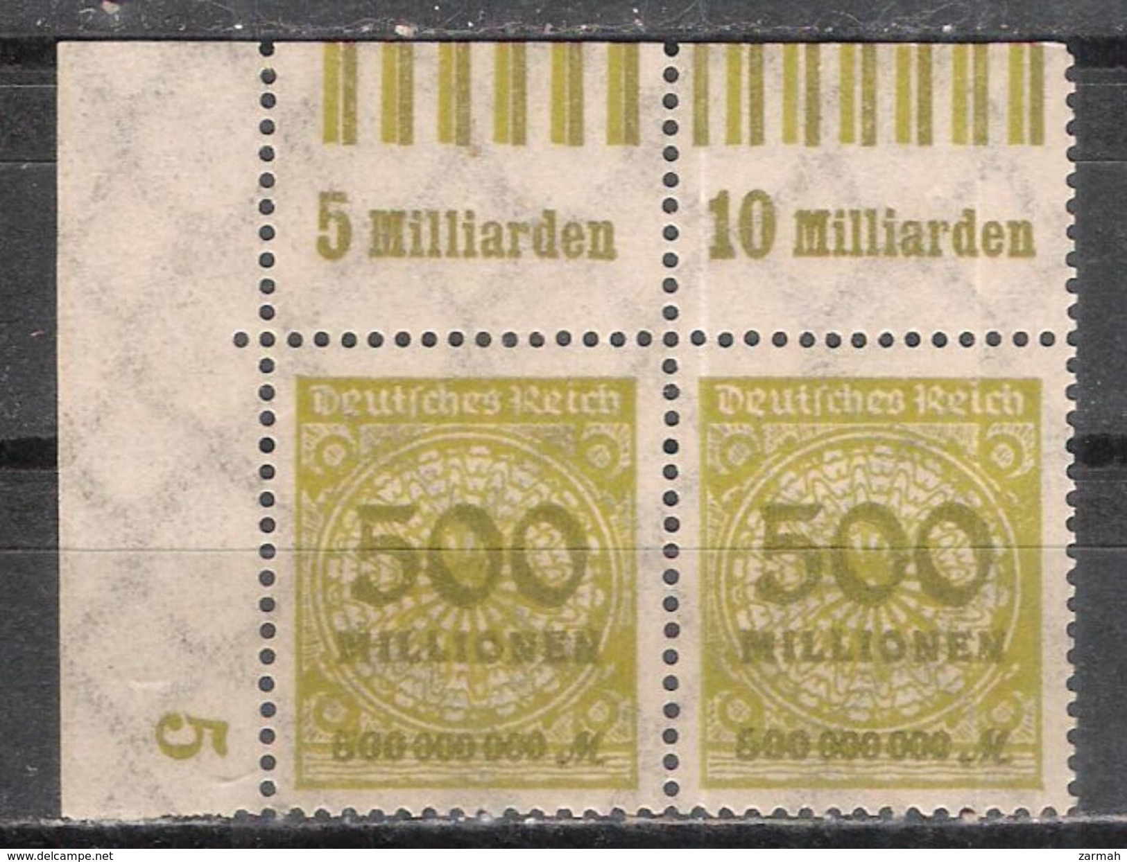 Reich Deux Variétés Du N° 305 Neuf ** Michel N° 324 A W OR (0'6'0/0'6'0 + 0'6'0/0'7''0) - Unused Stamps