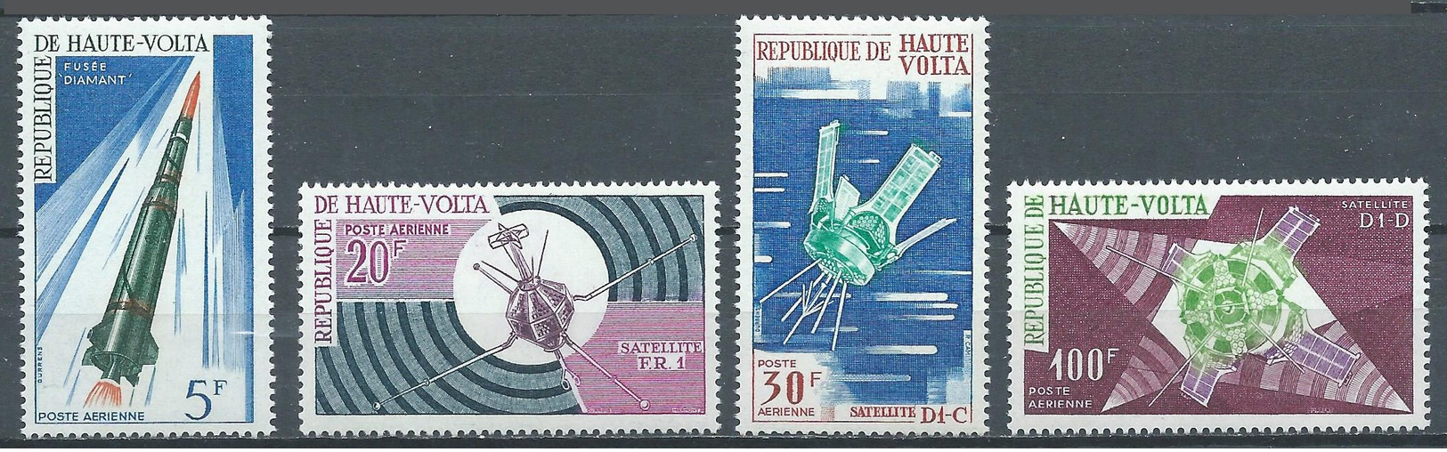 Haute-Volta Poste Aérienne YT N°36/39 Satellites Français Neuf ** - Alto Volta (1958-1984)