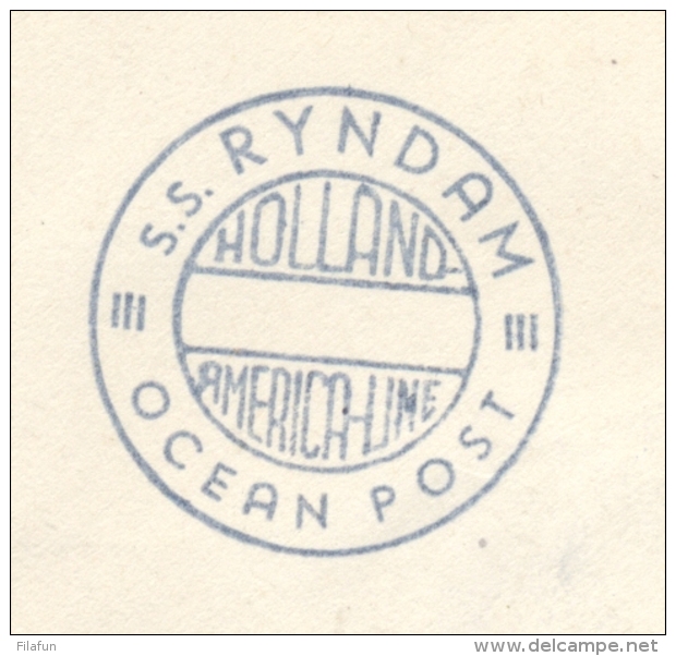 Nederland - 1958 - 25 Cent Europazegel Op Ocean Post Van Postagent A/B SS Rijndam Naar Antwerpen / België - Brieven En Documenten