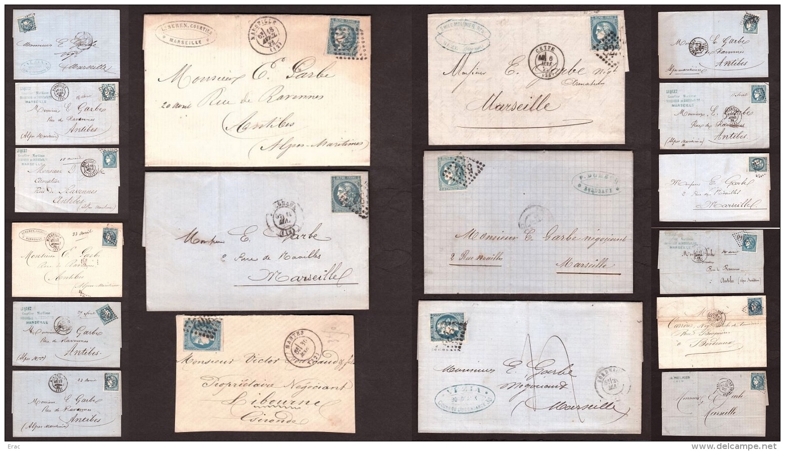 Lot De 18 Lettres Avec Cérès Bordeaux N° 46B - Cote + 500 - Collections (without Album)