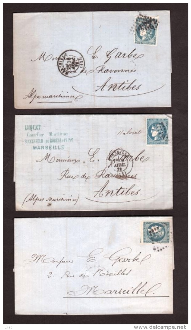 Lot de 18 lettres avec Cérès Bordeaux n° 46B - Cote + 500