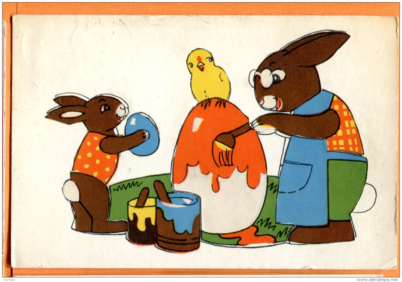 ALB500, Lapin, Hase, Rabbit, Paint, Peinture, Décoration Des Oeufs, Poussin, Circulée 1963 - Pasqua