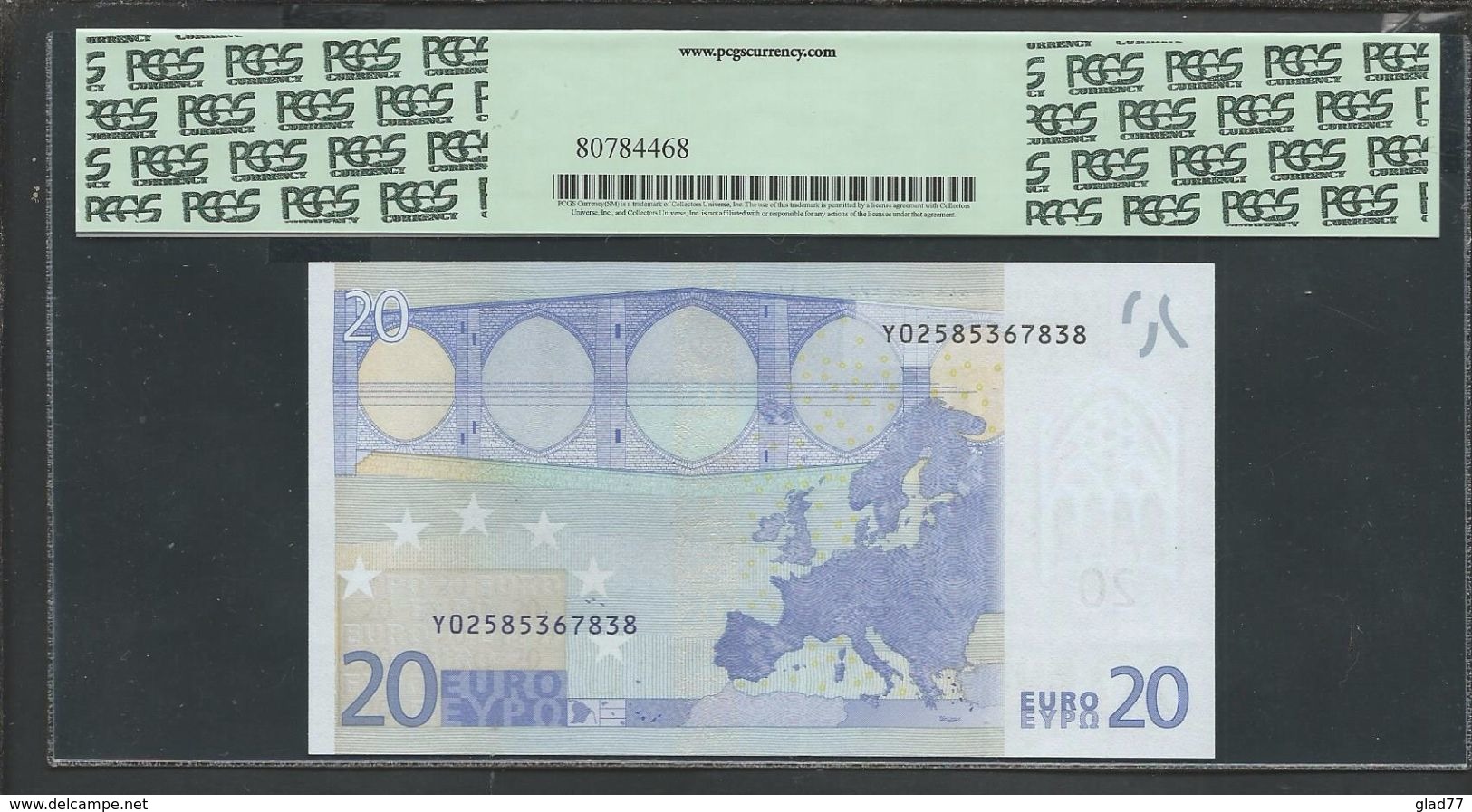 Greece  "Y"  20 EURO PCGS 64 PPQ (Perfect Papere Quality) VERY CHOICE UNC! TRICHET Signature Printer N003D2!! - 20 Euro