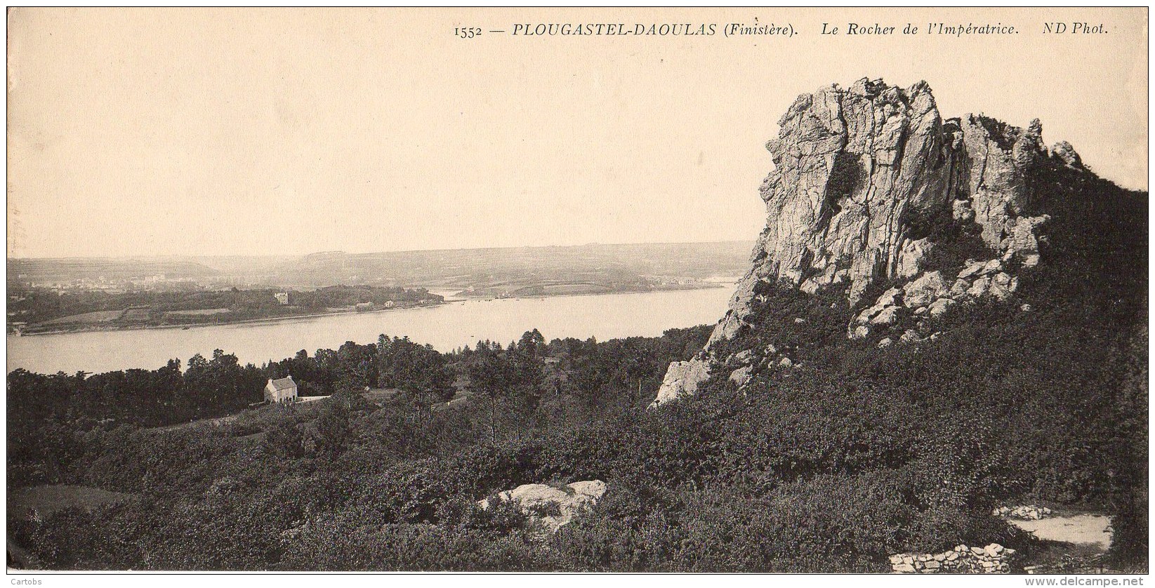 29 PLOUGASTEL-DAOULAS  Le Rocher De L'Impératrice   Carte Panoramique  (27,5 X 13,5 Cm) Non Pliée - Plougastel-Daoulas