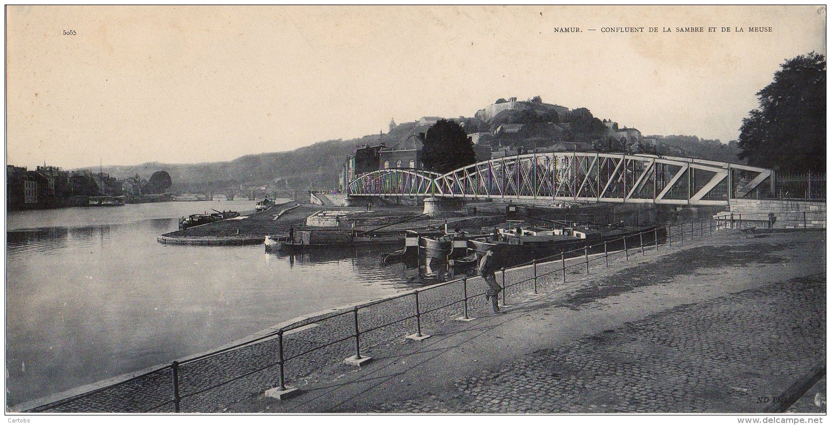 Belgique NAMUR Confluent De La Sambre Et La Meuse  Carte Panoramique  (27,5 X 13,5 Cm) Non Pliée - Namur