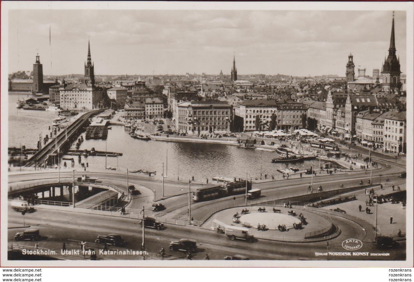 Sweden Sverige Zweden Suède Schweden Stockholm Utsikt Fran Katarinahissen CARTE PHOTO Photocard Real Photo - Suède