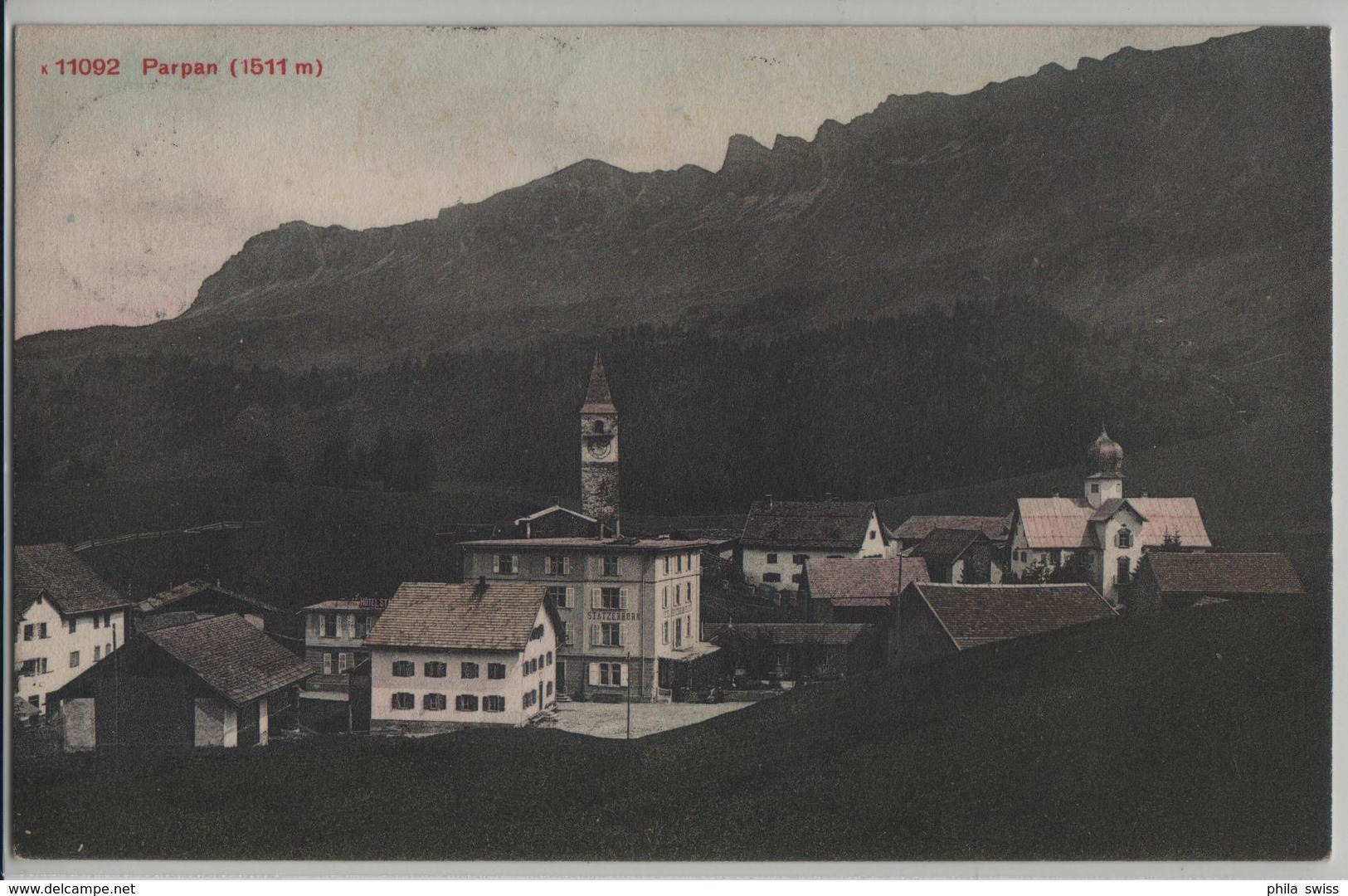 Parpan - Dorfpartie Mit Kirche - Photoglob - Parpan