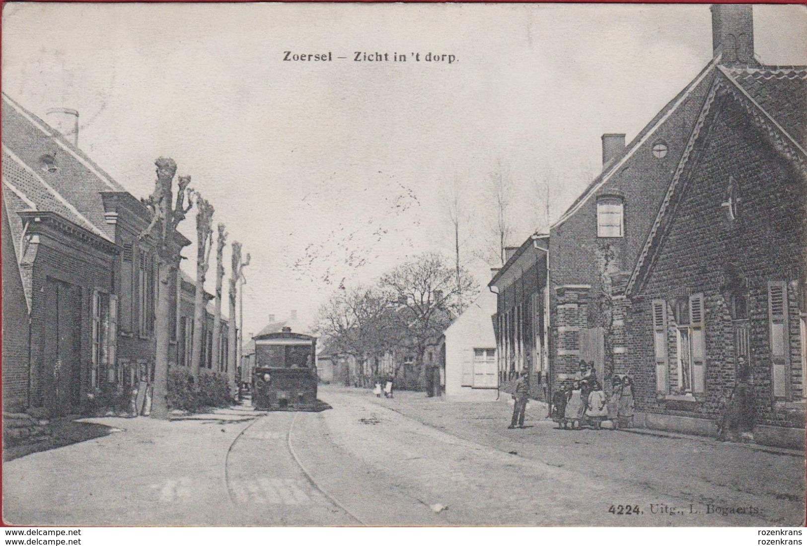 Zoersel Zicht In 't Dorp Stoomtram 1909 ZELDZAAM Geanimeerd 4224 Uitg. L Bogaerts - Zoersel