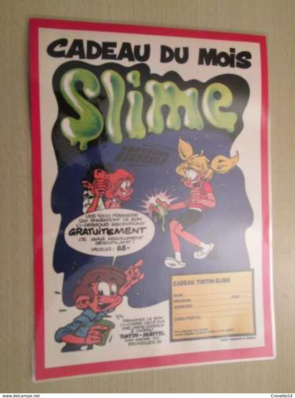 LE CADEAU DU MOIS LE SLIME GELEE VERTE ET GLUANTE   -  Pour  Collectionneurs ... PUBLICITE  Page De Revue Des Années 70 - Autres & Non Classés