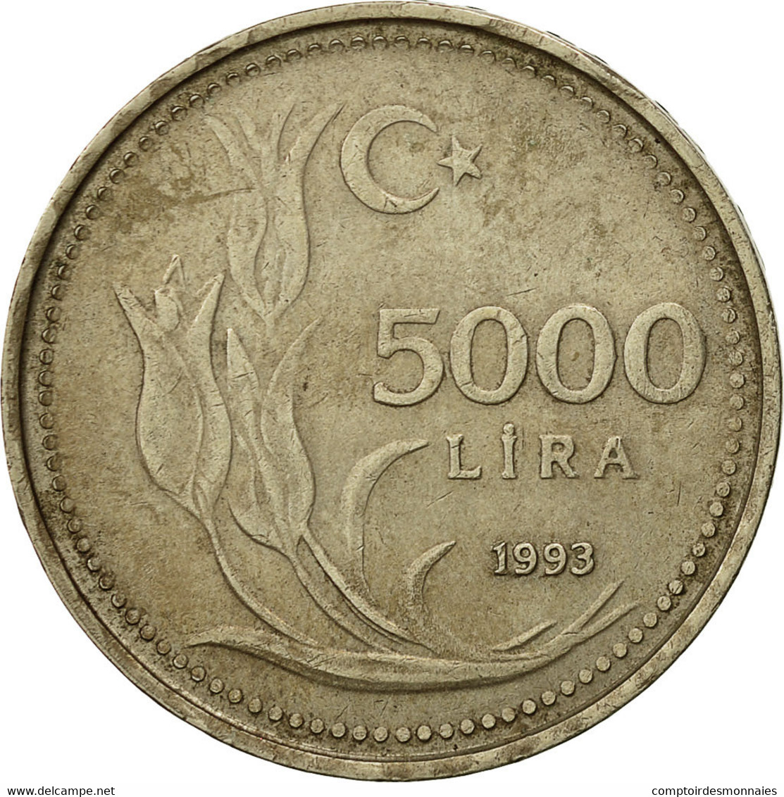 Monnaie, Turquie, 5000 Lira, 1993, TTB, Nickel-Bronze, KM:1025 - Turquie