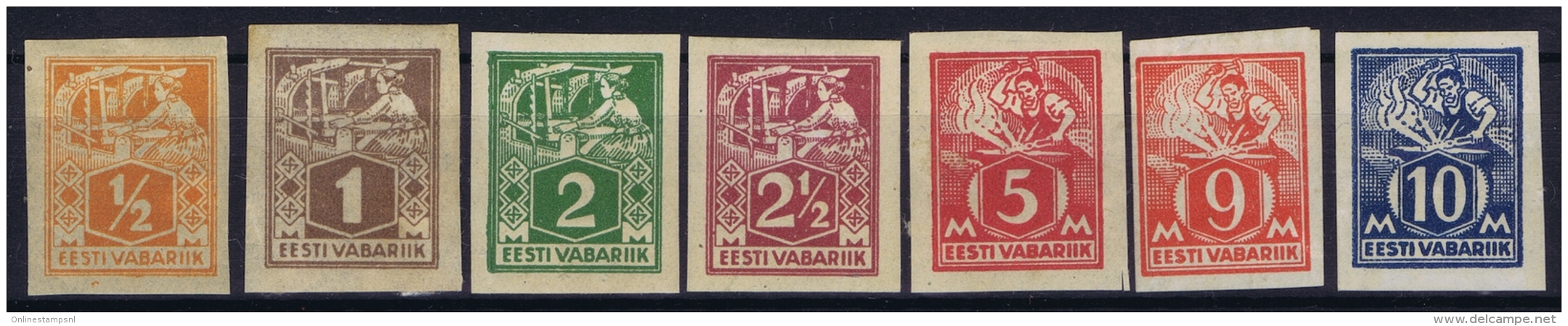 Estonia: Mi Nr 32 B - 39 B MH/* Falz/ Charniere   1922 - Estonia