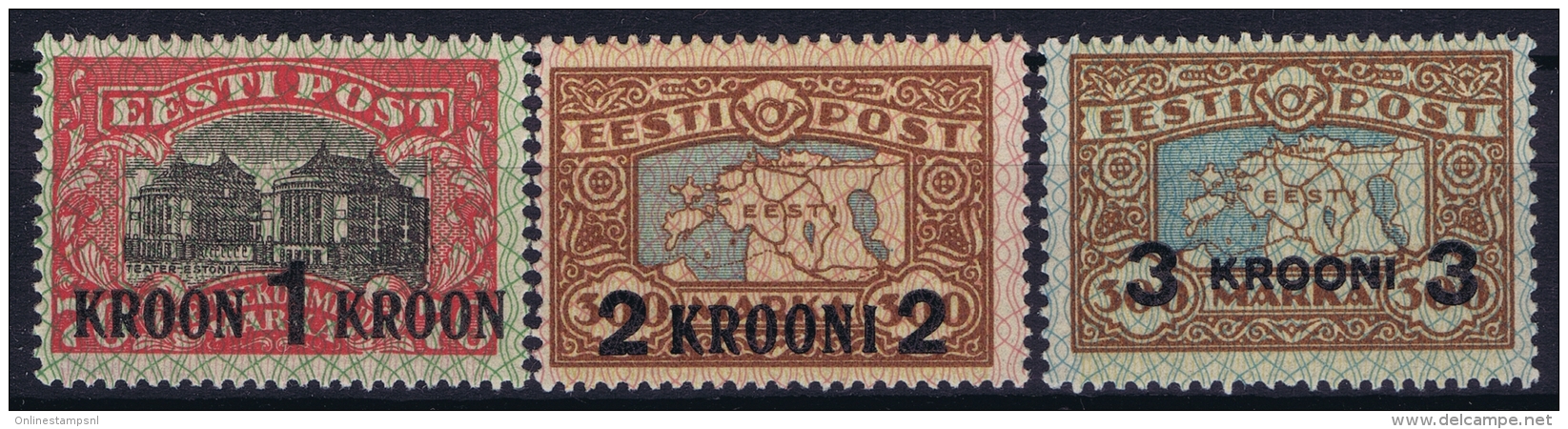 Estonia: Mi Nr 87 - 89 MH/* Falz/ Charniere   1930 Signed/ Signé/signiert - Estland