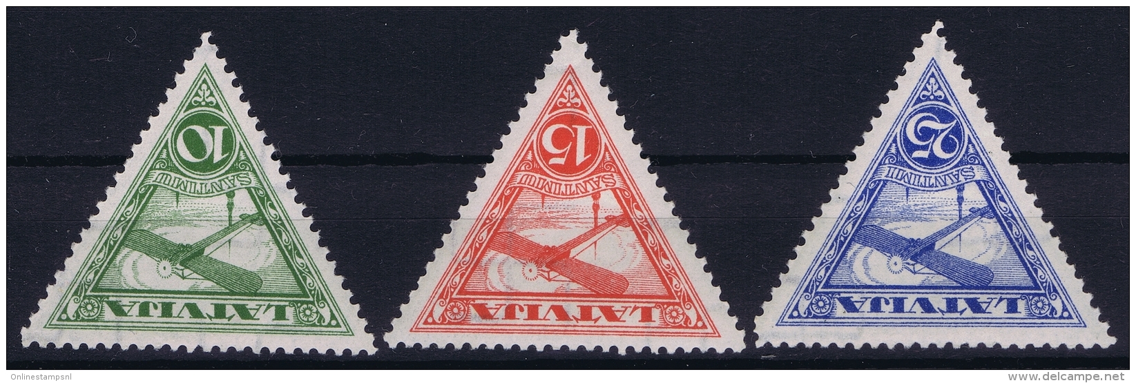 Latvia Lettland: Mi Nr 177 B - 179 B MH/* Falz/ Charniere 1931 Perfo 10.75  Airmail - Lettland